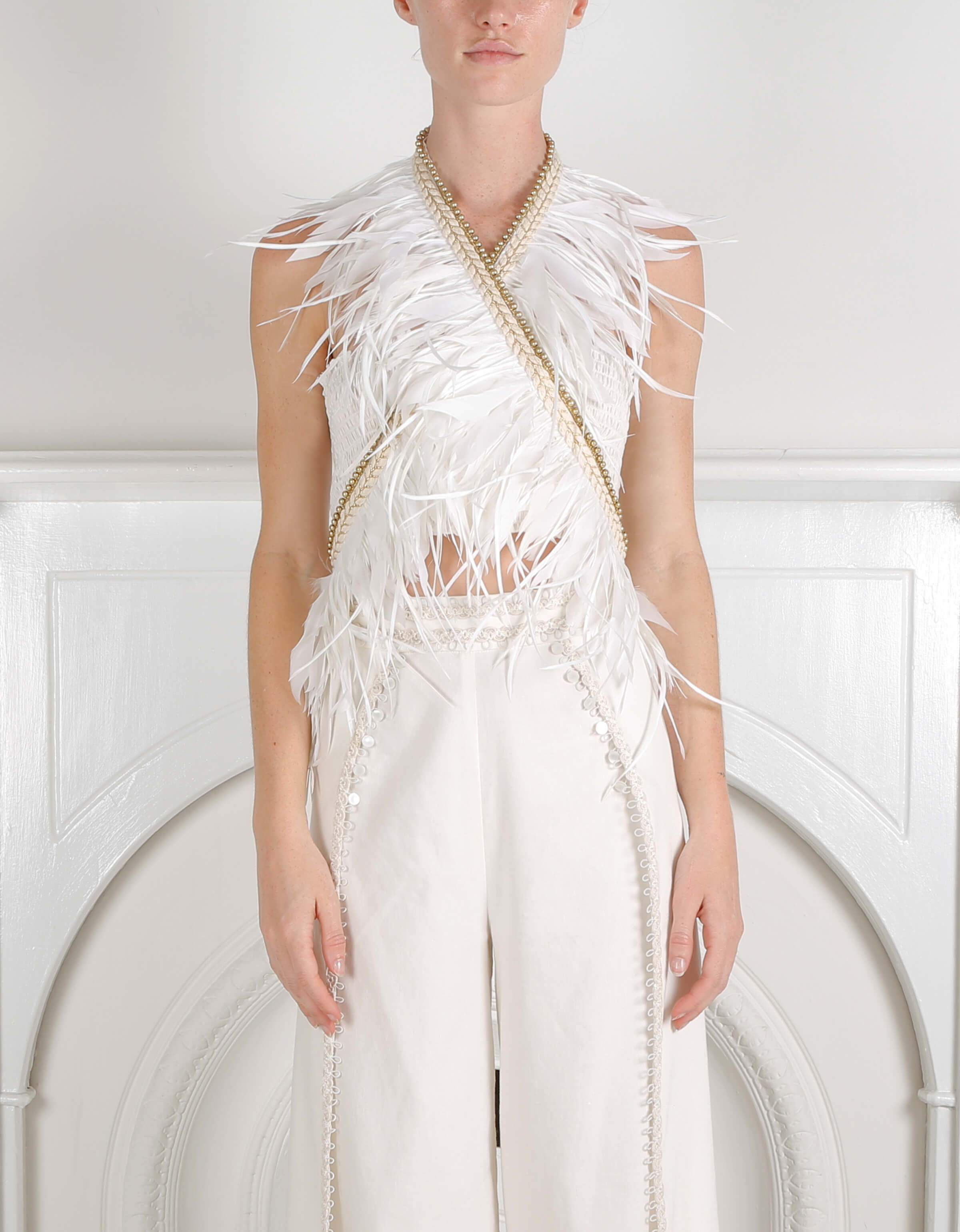 DISSOLUTE FEATHER VEST IXIAH - DISSOLUTE FEATHER VEST