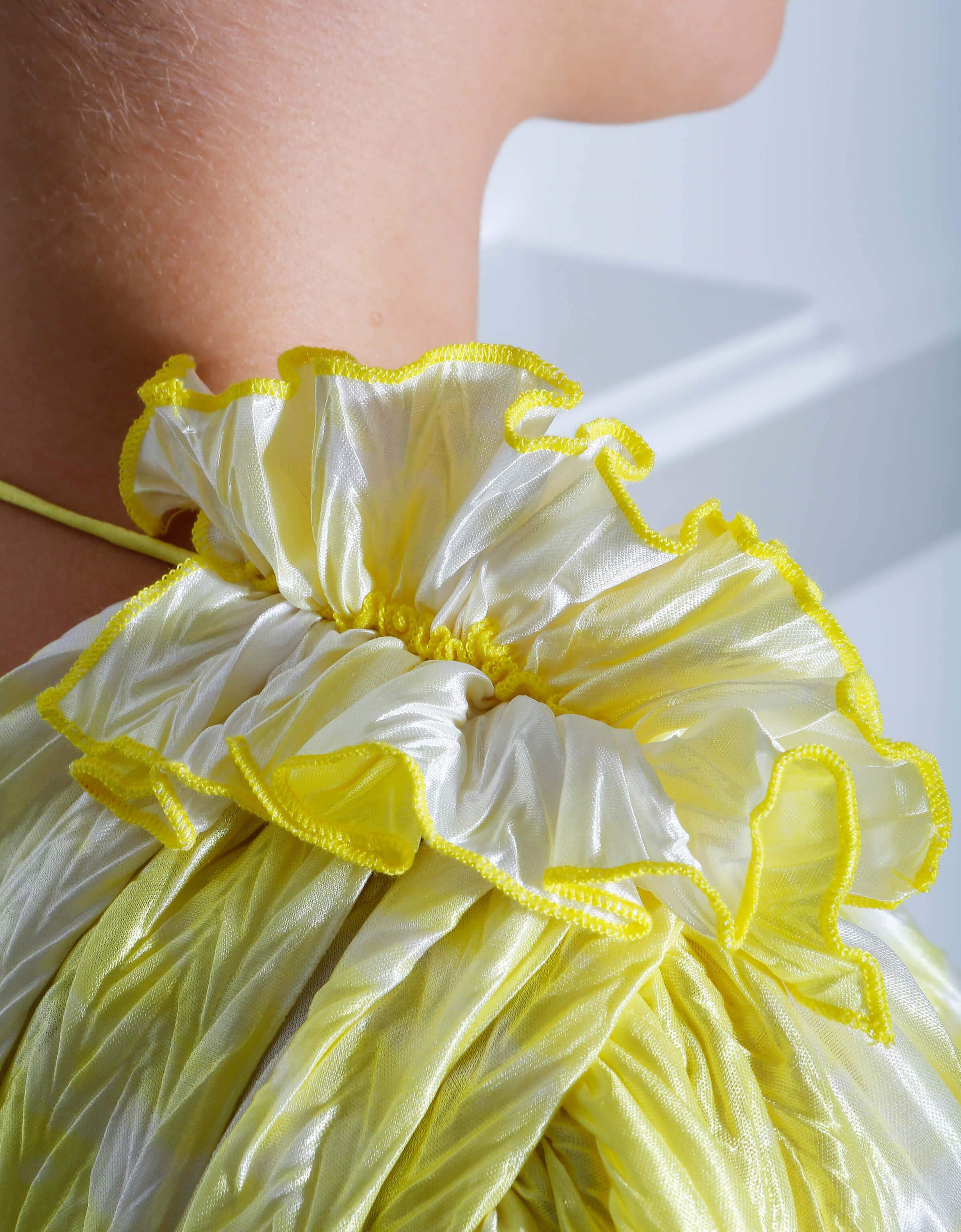 DUSTED SUN PLEATED DRESS IXIAH - DUSTED SUN PLEATED DRESS