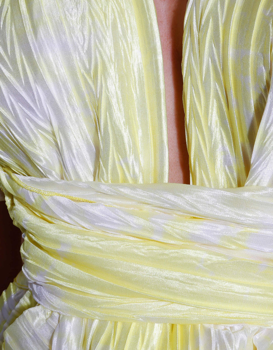 IXIAH - DUSTED SUN PLEATED DRESS