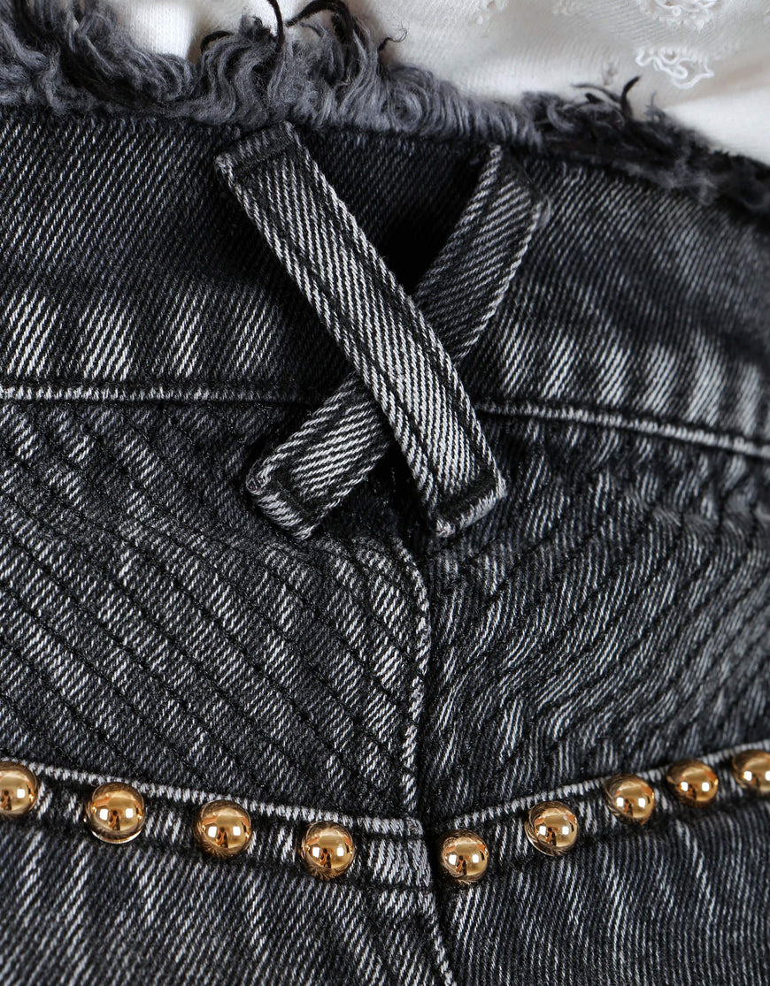 IXIAH - UNIX DENIM SKIRT BLACK