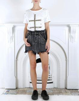 IXIAH - UNIX DENIM SKIRT BLACK